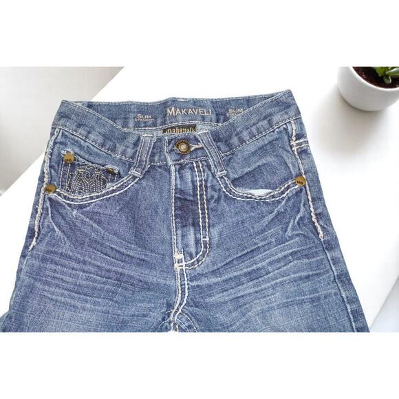 Makaveli Branded Boys Slim Straight Jeans - Size 7 - Picture 3 of 11